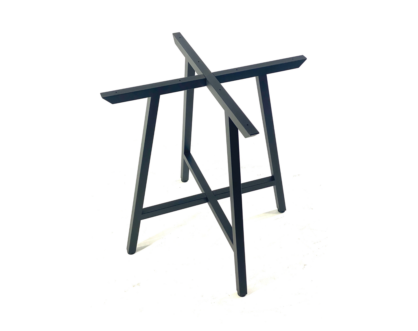 Close up of thin elegant steel table base - CROSS SLIM