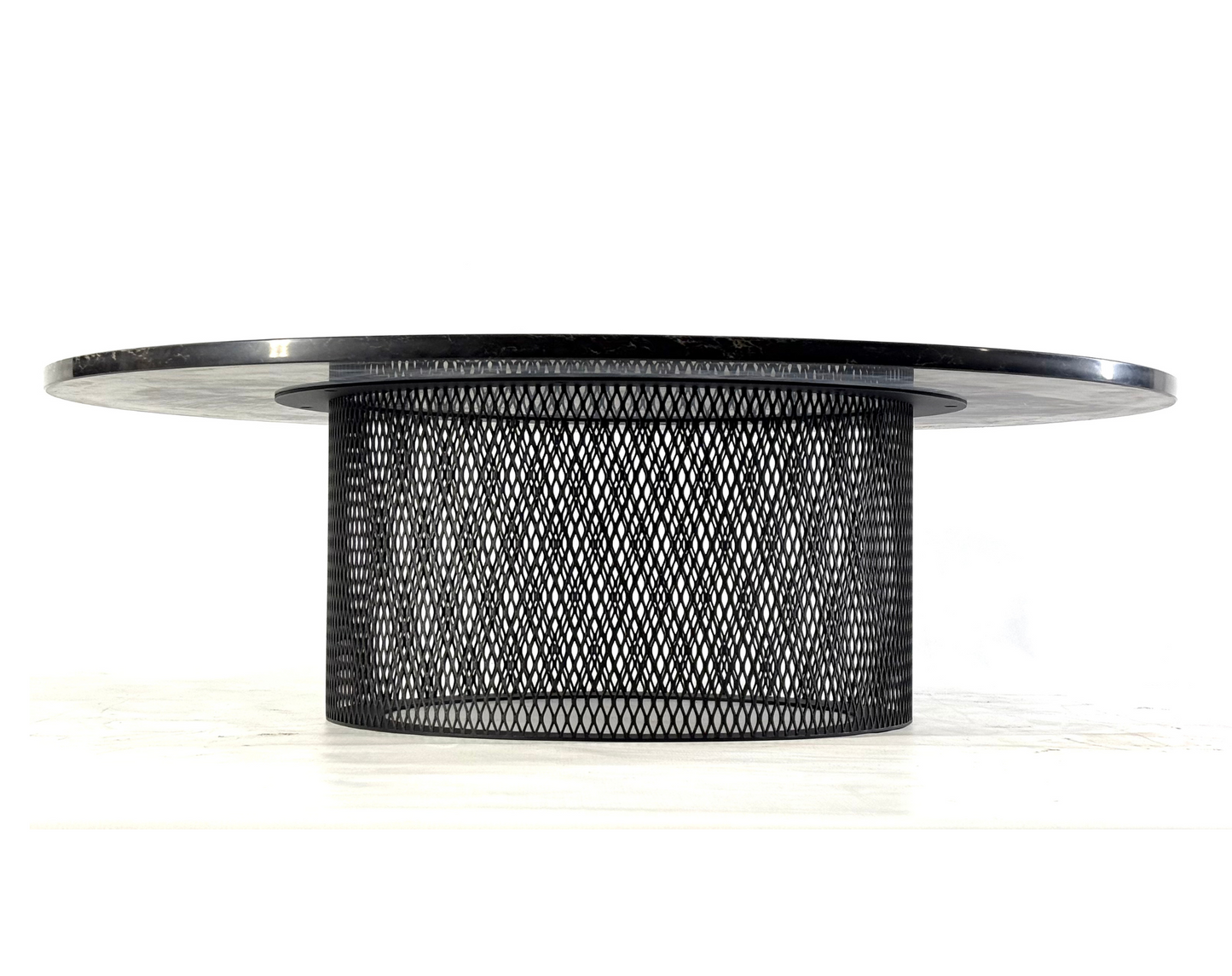 Bottom view with marble top of Steel Coffee table base - CIRCLE