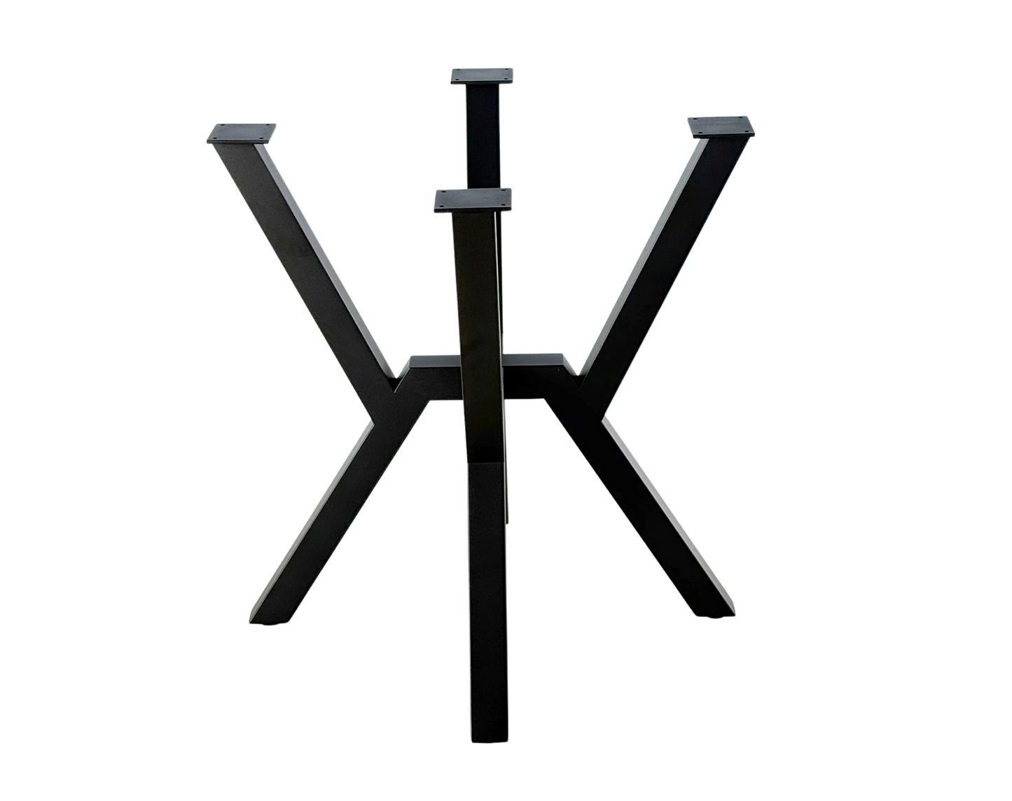 Side view with Industrial Spider-Style Steel Table Base - URBAN
