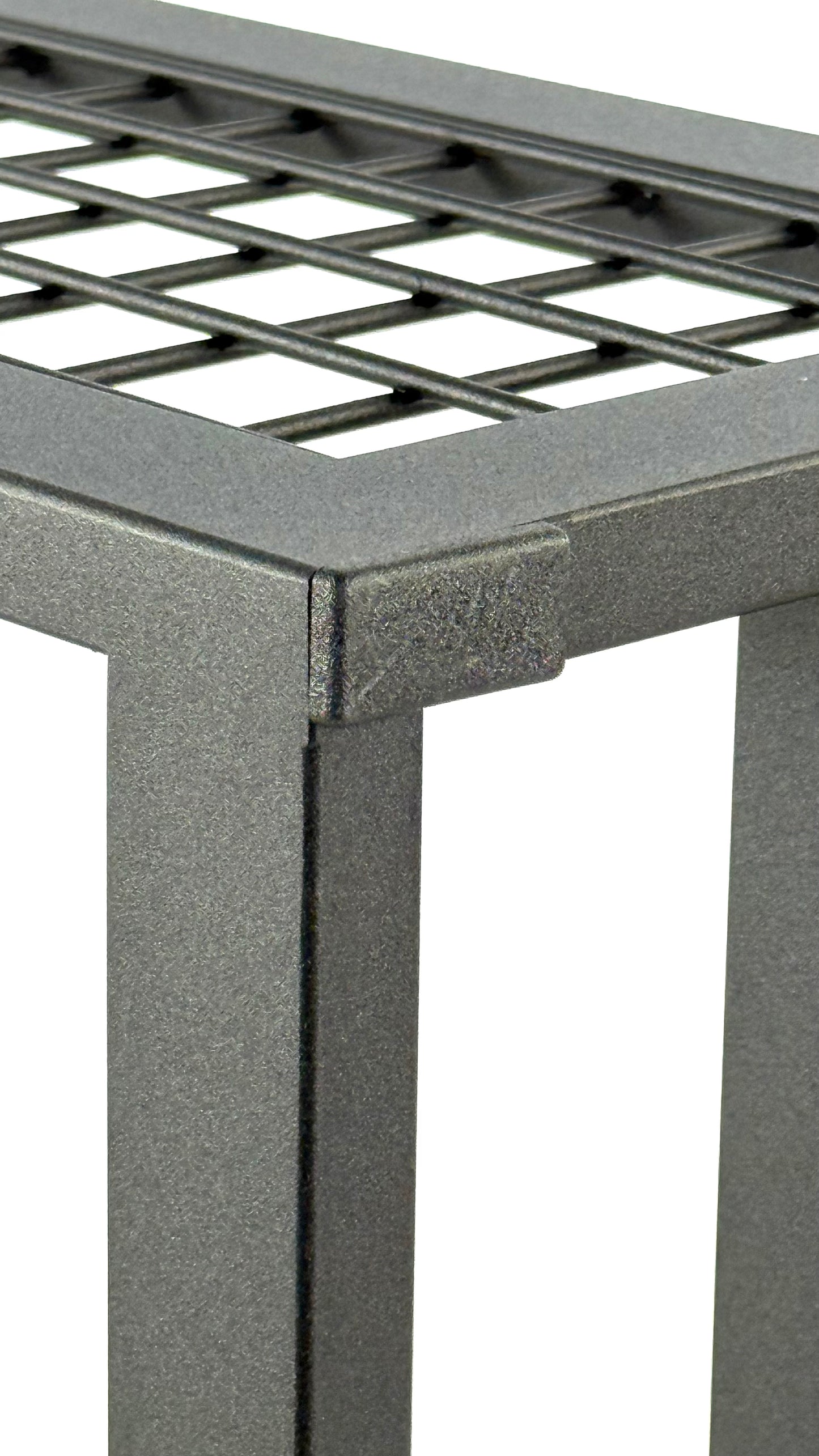 Modern Steel Firewood Rack with Mesh Sides - SQUARE