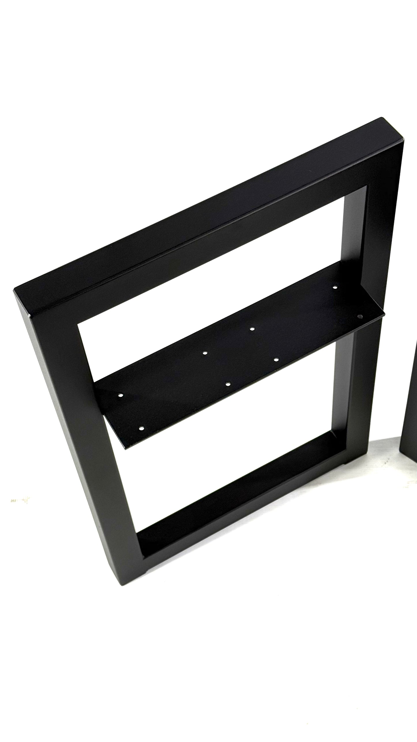 Top view with steel plate and holes for mounting screws of Metal Bench Legs - SQUARE