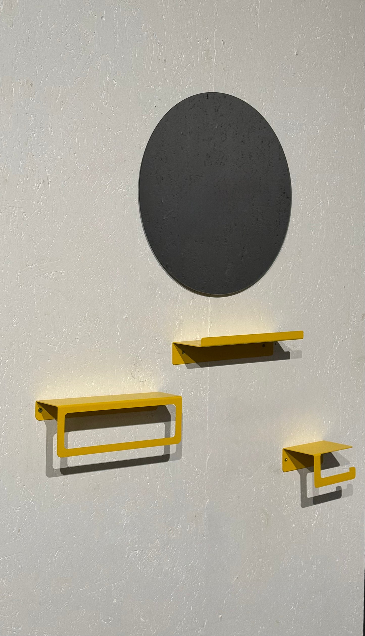 Modern Steel Wall Shelf Set with Towel Bar and Toilet Paper Holder