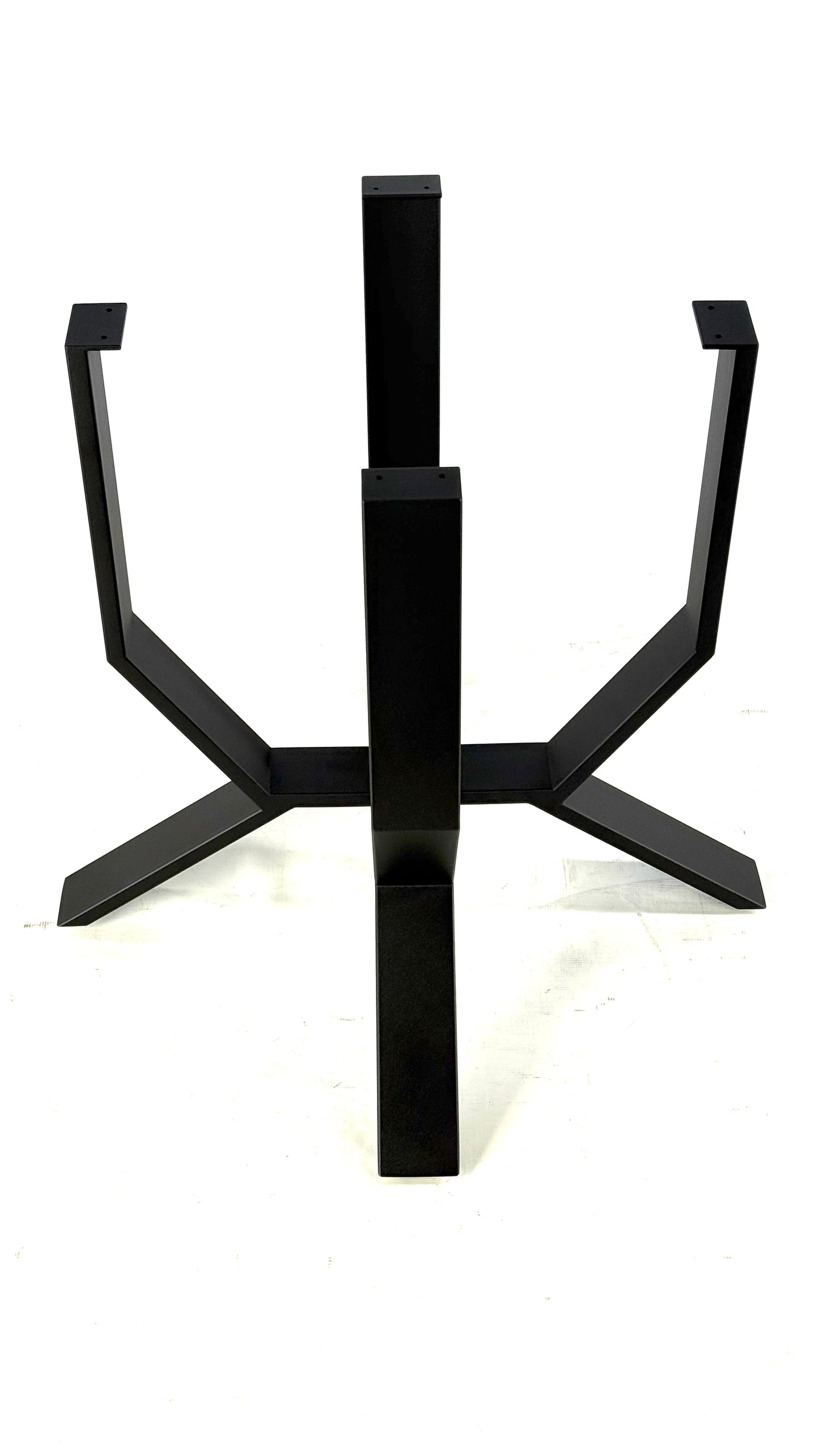 Top view of Black Steel Table Base for Dining or Kitchen Table - TULIP