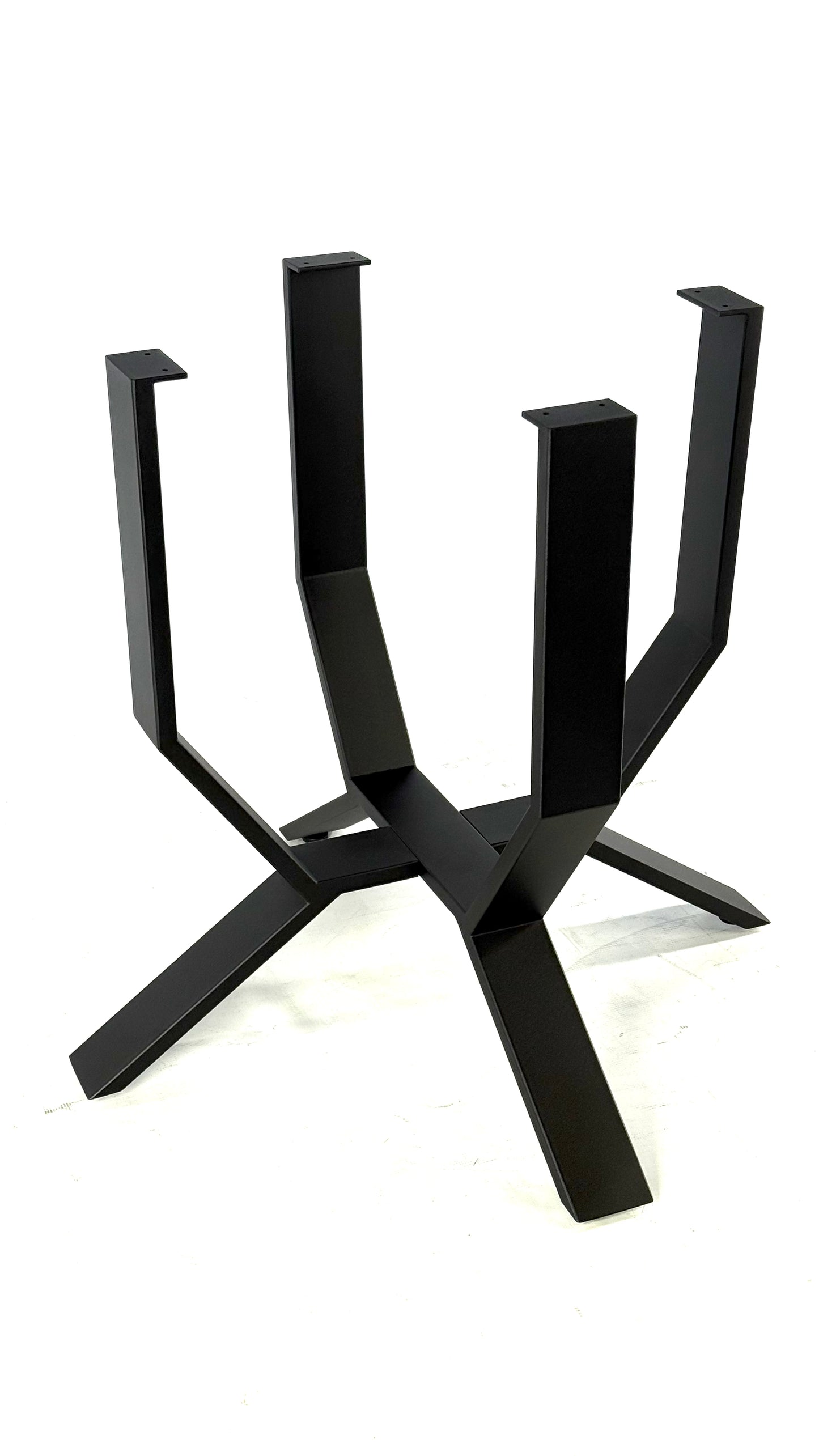 Side view of Black Steel Table Base for Dining or Kitchen Table - TULIP
