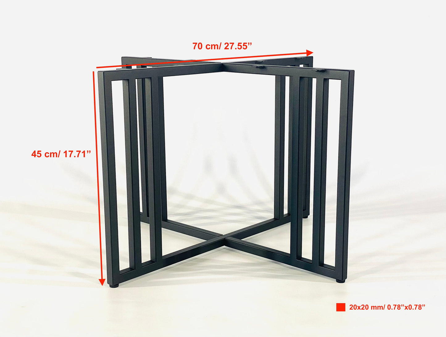 Coffee TABLE base for ROUND or SQUARE table top,Steel table base,Metal table base,Industrial style steel table base/ Height 45 cm/ 17.71"