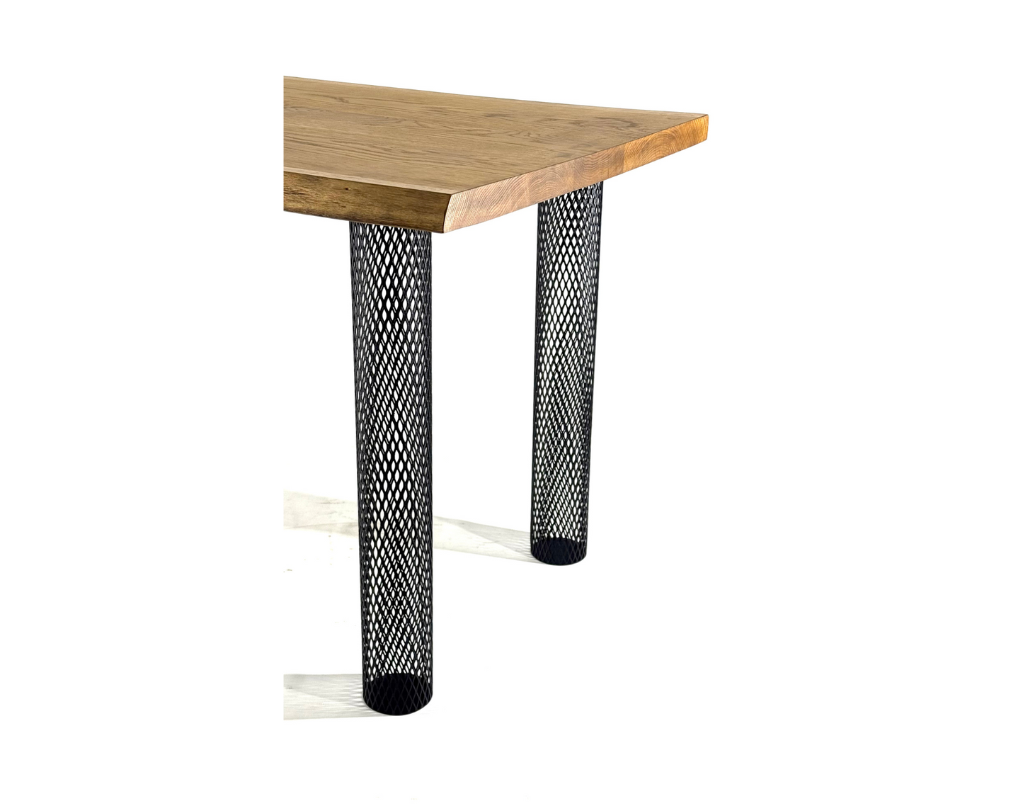 Side view with Wooden top of Steel Dining Table Legs