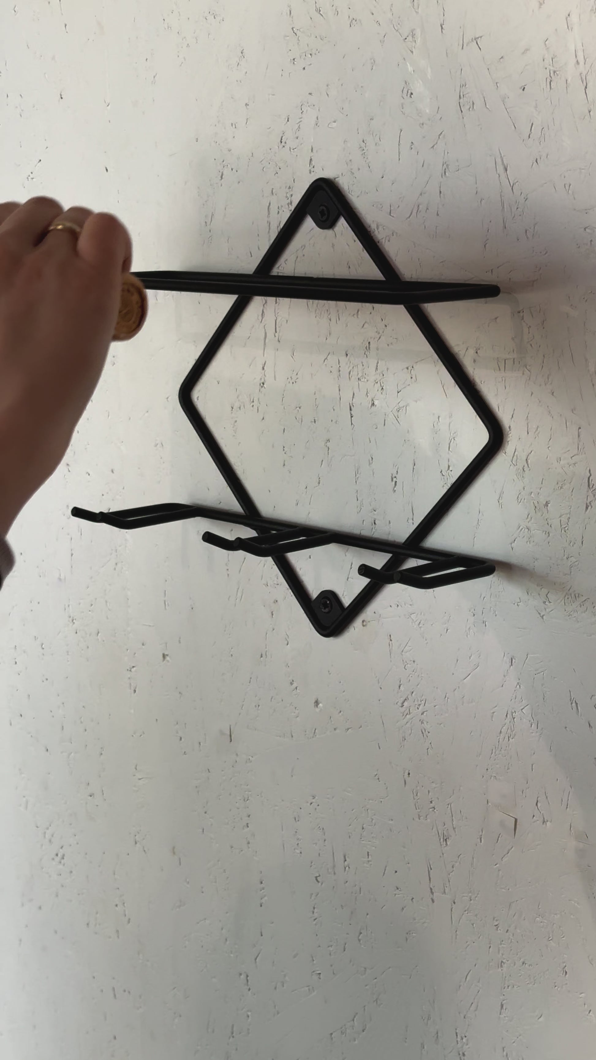 Video of Wall Mounted Wine Bar – Metal Wine Rack & Mini Home Bar Shelf | Powder-Coated Steel Drink Rack | Wall-mounted metal wine rack with industrial finish