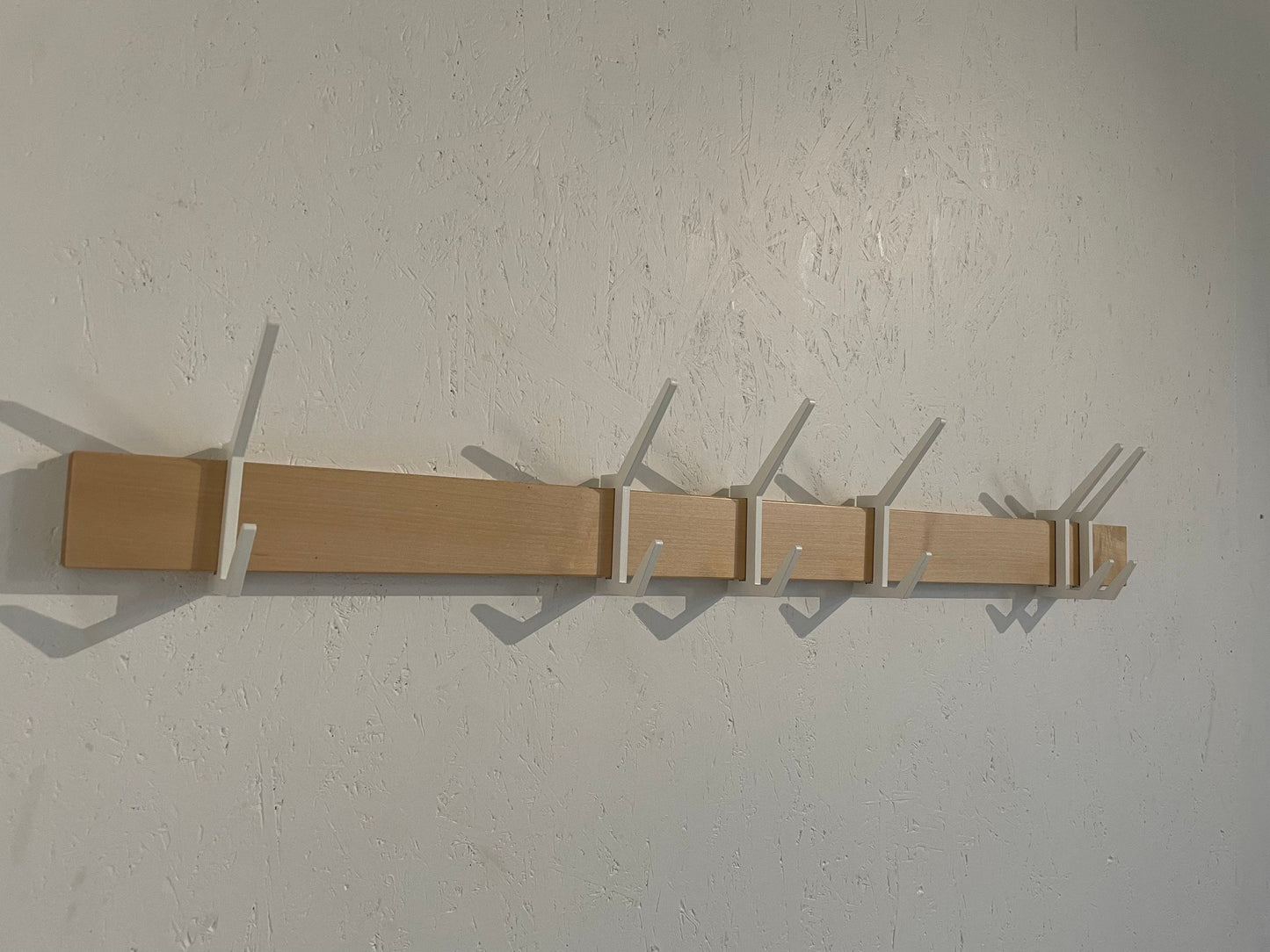 Wooden COAT & HAT rack, Wooden rack with removable hooks, Stylish maple wood rack with sliding hooks, Entryway coat hooks/ MAPLE