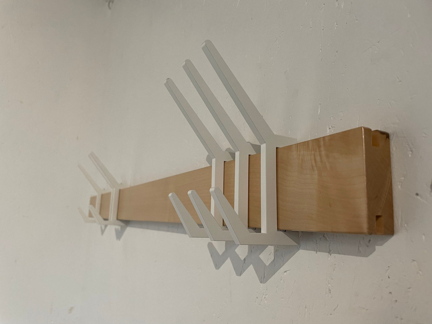 Wooden COAT & HAT rack, Wooden rack with removable hooks, Stylish maple wood rack with sliding hooks, Entryway coat hooks/ MAPLE