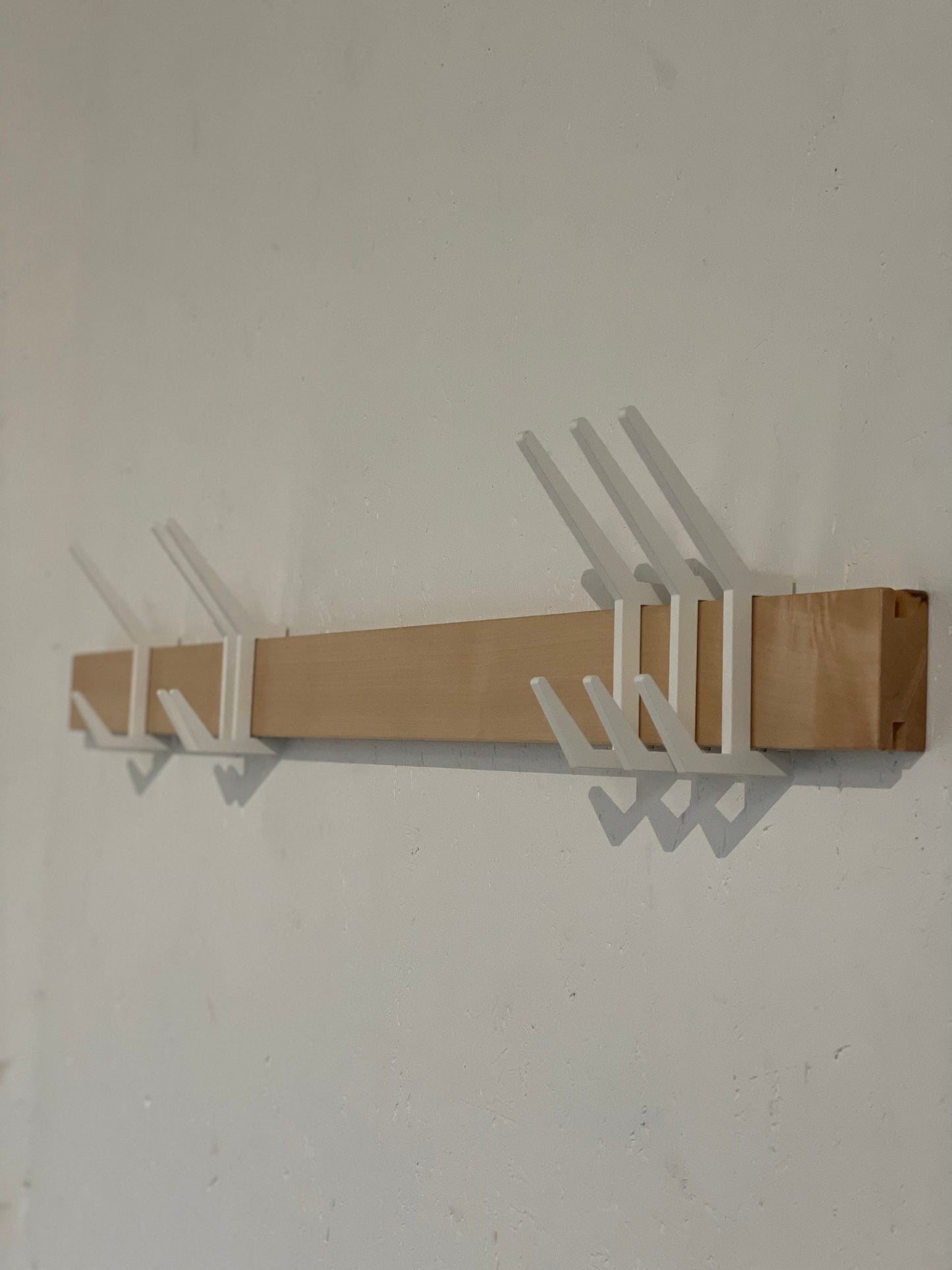 Wooden COAT & HAT rack, Wooden rack with removable hooks, Stylish maple wood rack with sliding hooks, Entryway coat hooks/ MAPLE