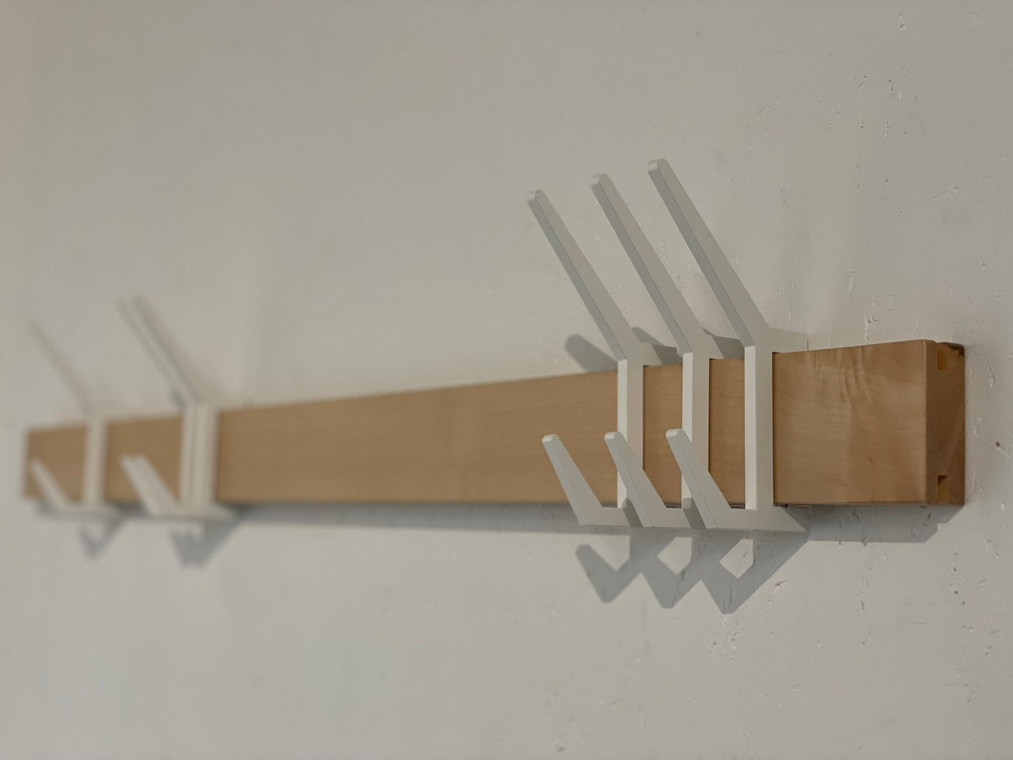 Wooden COAT & HAT rack, Wooden rack with removable hooks, Stylish maple wood rack with sliding hooks, Entryway coat hooks/ MAPLE