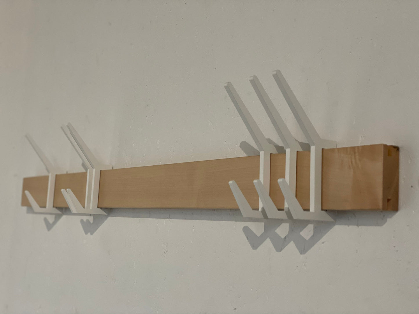 Wooden COAT & HAT rack, Wooden rack with removable hooks, Stylish maple wood rack with sliding hooks, Entryway coat hooks/ MAPLE