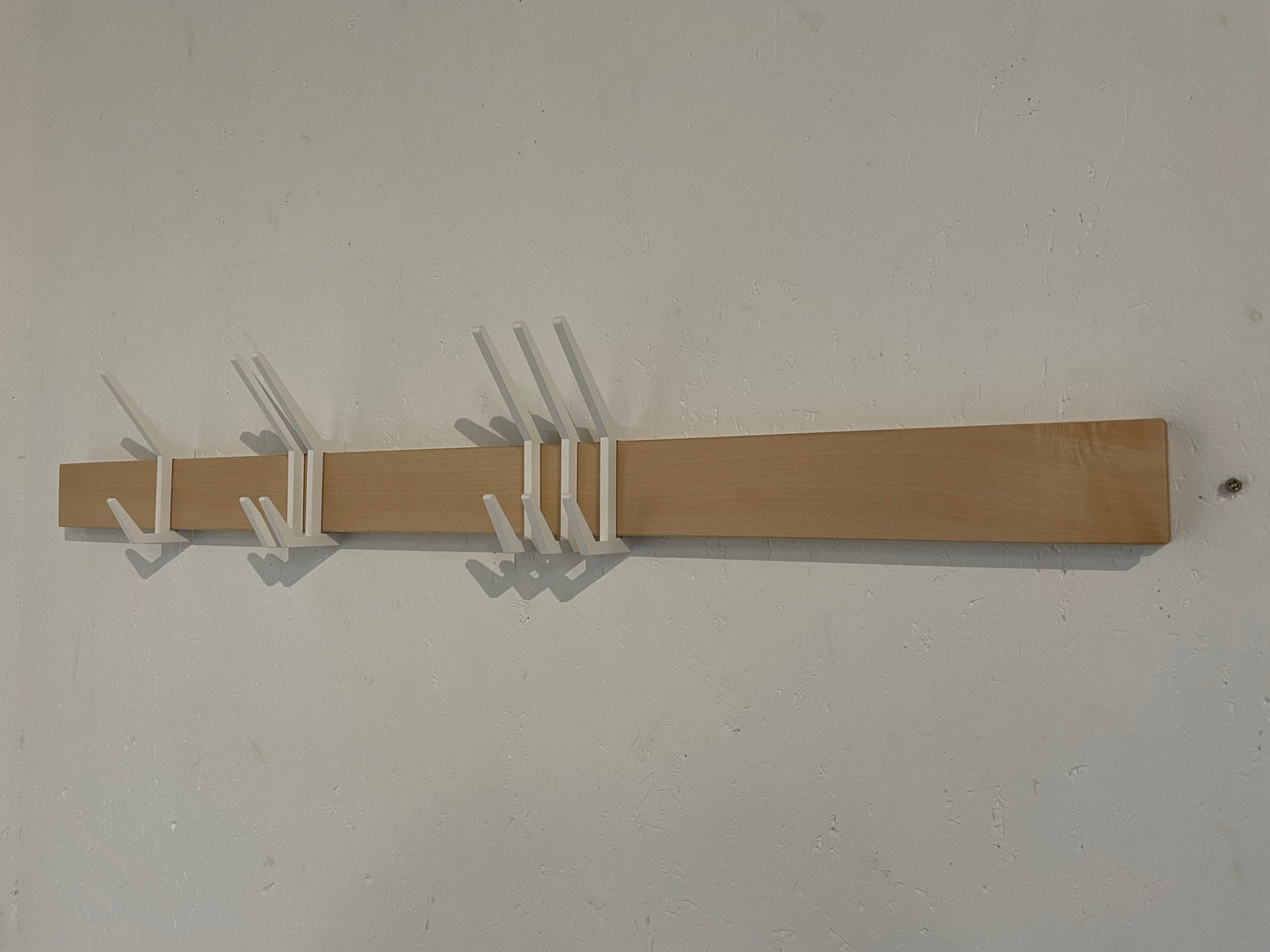 Wooden COAT & HAT rack, Wooden rack with removable hooks, Stylish maple wood rack with sliding hooks, Entryway coat hooks/ MAPLE