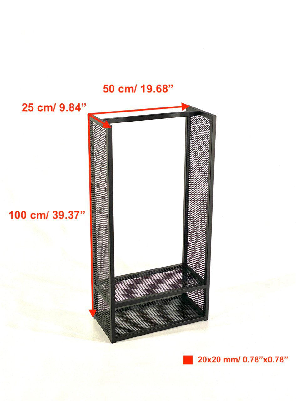 STEEL FIREWOOD RACK with shelf / Vertical firewood rack/ Floor firewood rack