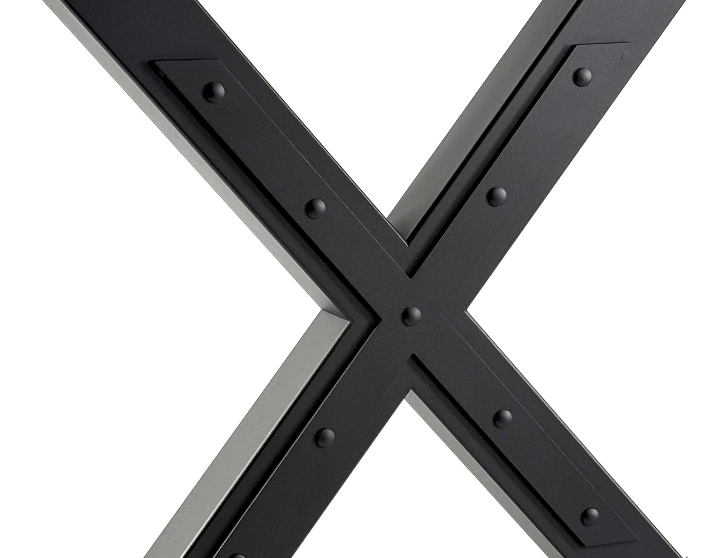 Close-up with middle part of Heavy Duty Steel X-Frame Table Legs - FARM