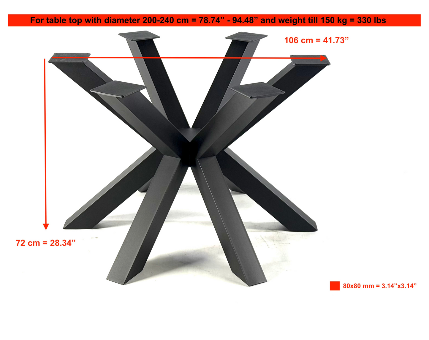 Dining table base - SPIDER 106-8/8