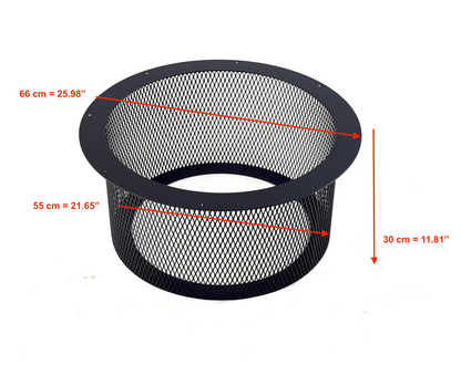 Side view with dimensions of Metal Coffee table base - CIRCLE