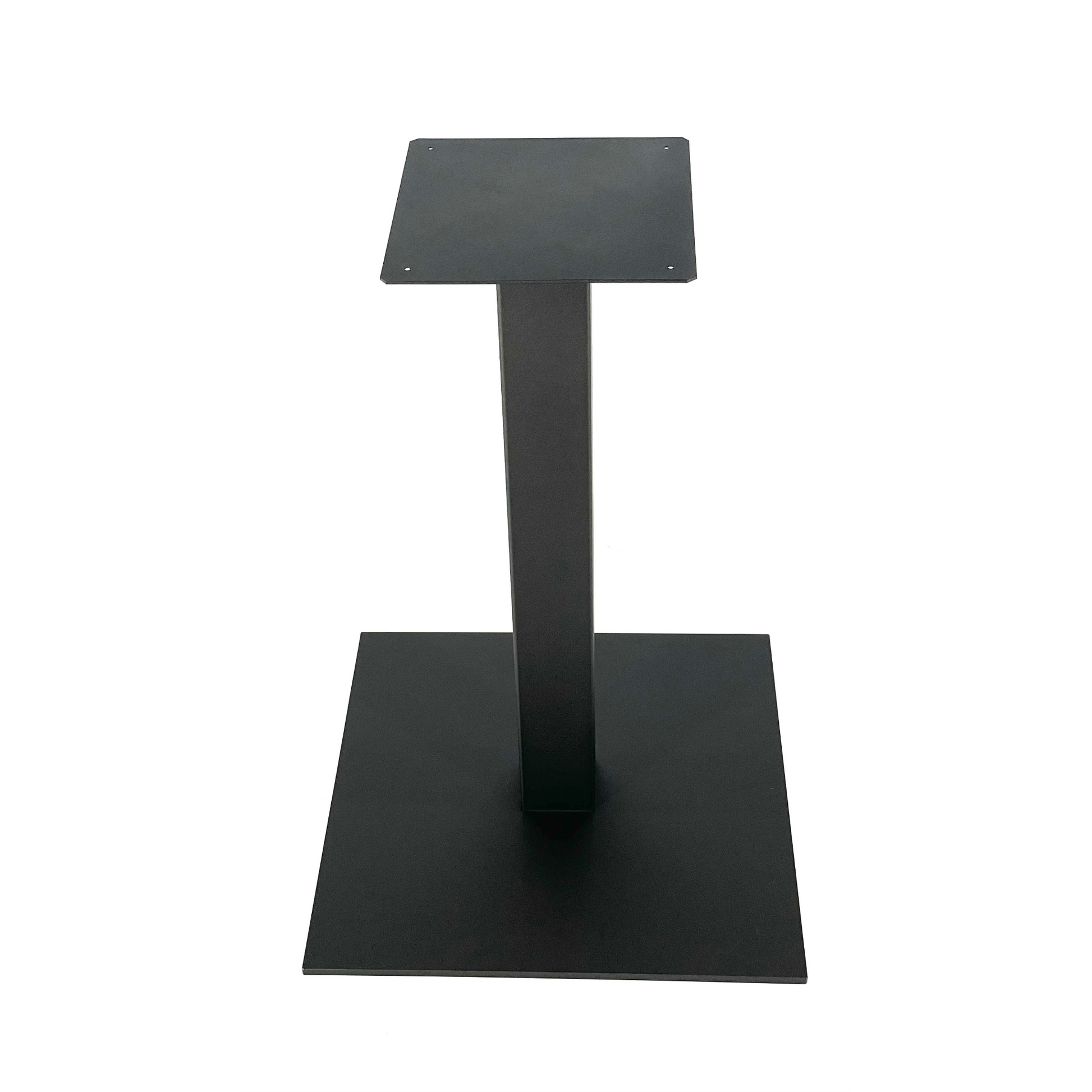 Top view of Pedestal table base - SQUARE black powder coated color