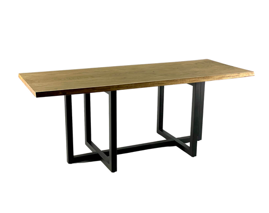 Front view with rectangle wooden top Heavy Duty Metal Furniture Base - FRAME