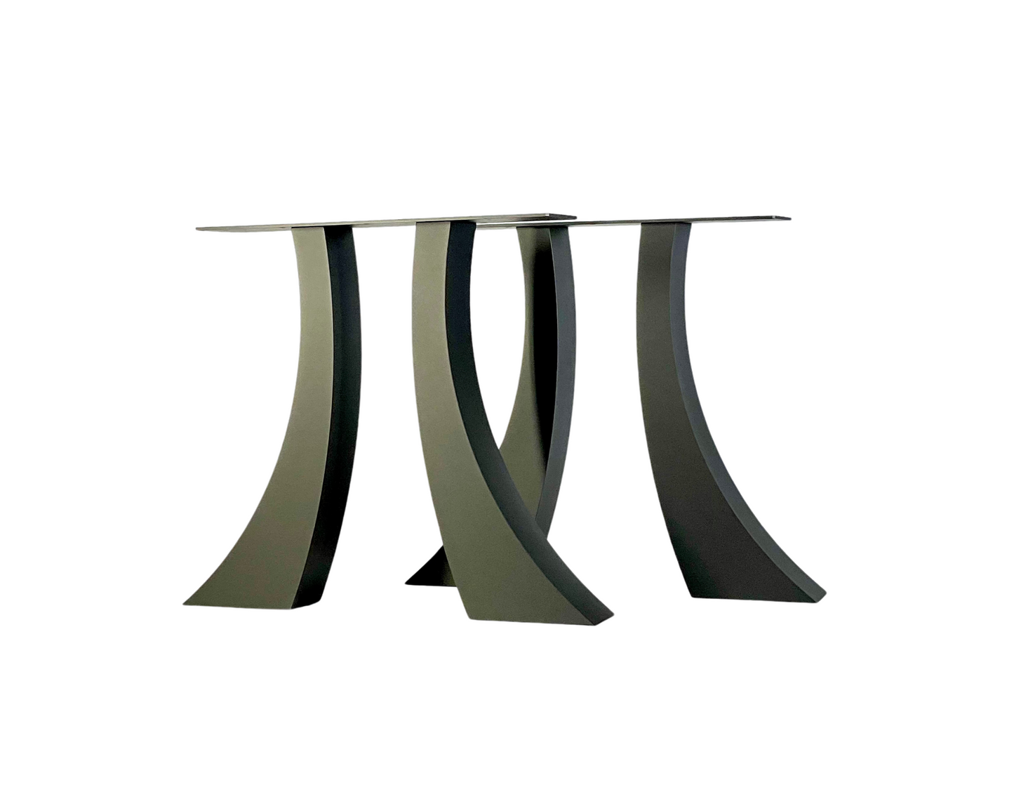 Side view of Dining Table Legs - TRESTLE DOUBLE