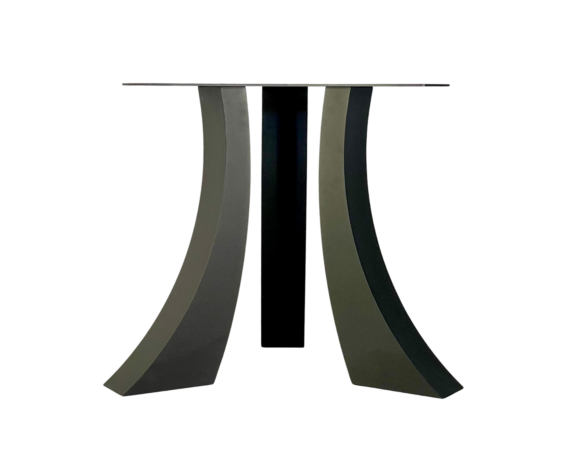 Side view of Steel Dining Table Base - TRESTLE TRIPLE