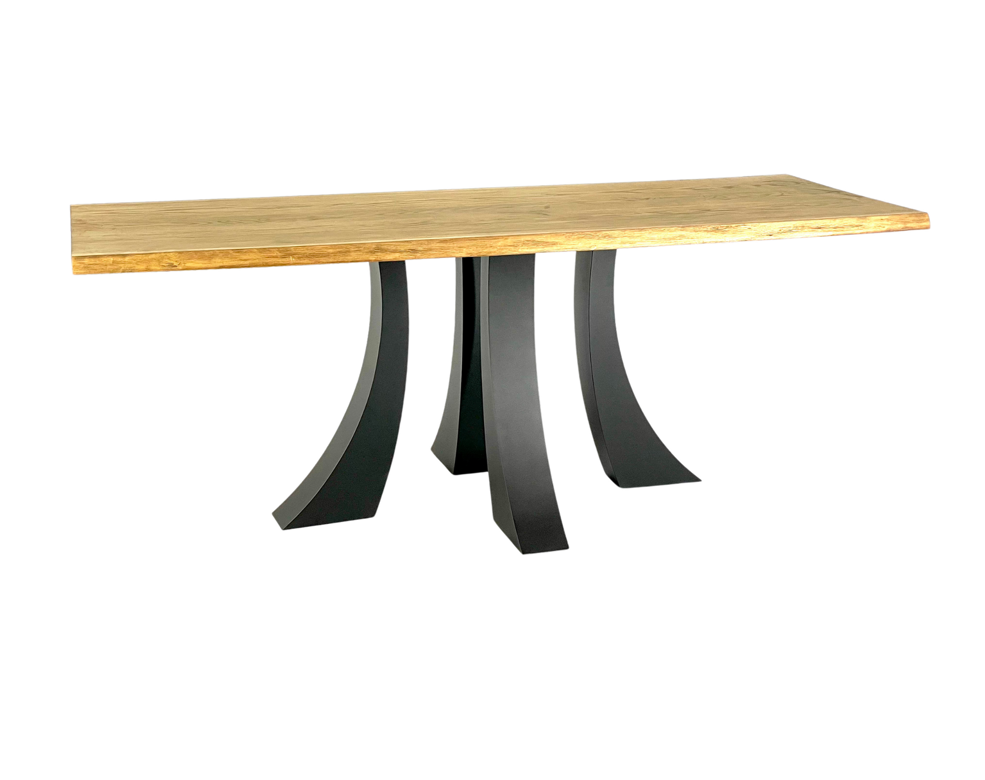 Front view with rectangle wooden top of Heavy Duty Table Base - TRESTLE FOUR