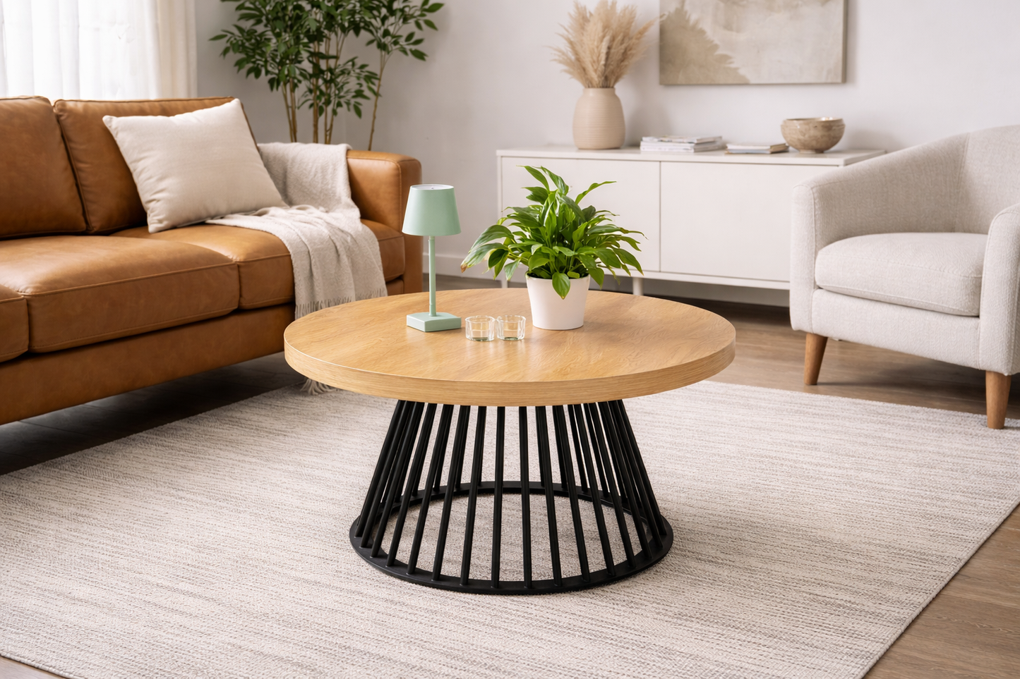 Modern Round Steel Coffee Table Base - Metal Pedestal Base for Tabletops