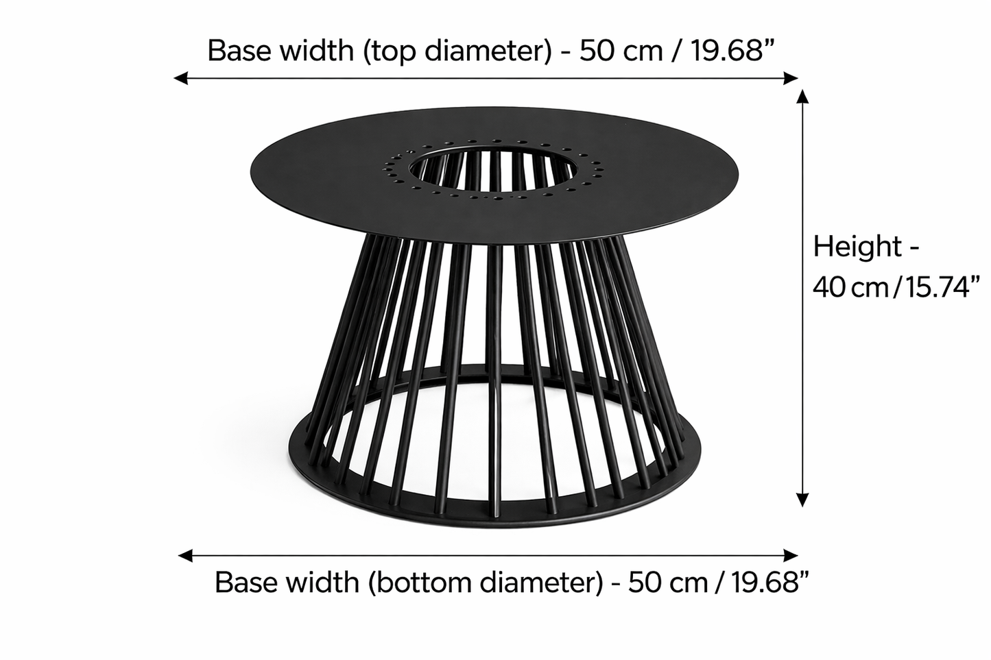 Modern Round Steel Coffee Table Base - Metal Pedestal Base for Tabletops