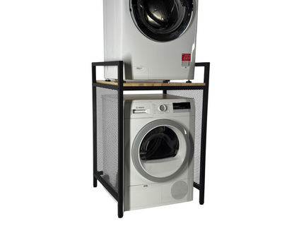 Front view with Washing Machine and Drryer of Steel Stand for Washing Machine and Dryer - AIR