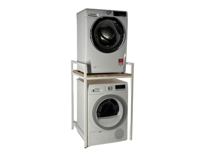 Front view with washing machine of Steel Stand for Washing Machine and Dryer - FRESH