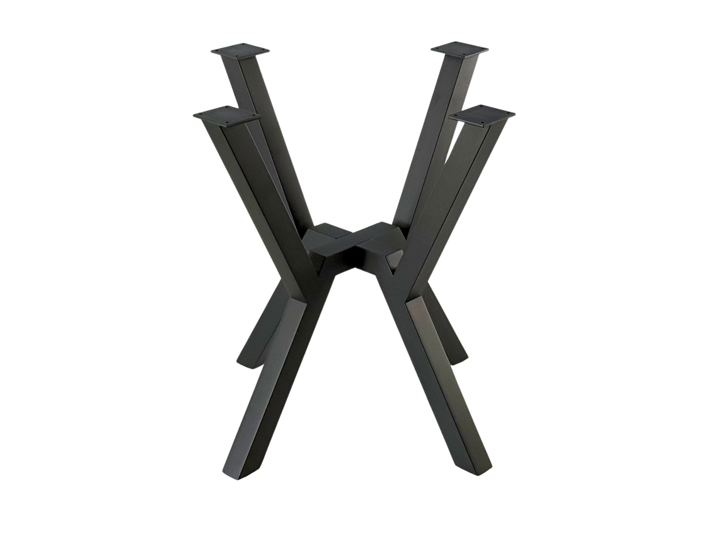 Front view with Industrial Spider-Style Steel Table Base - URBAN