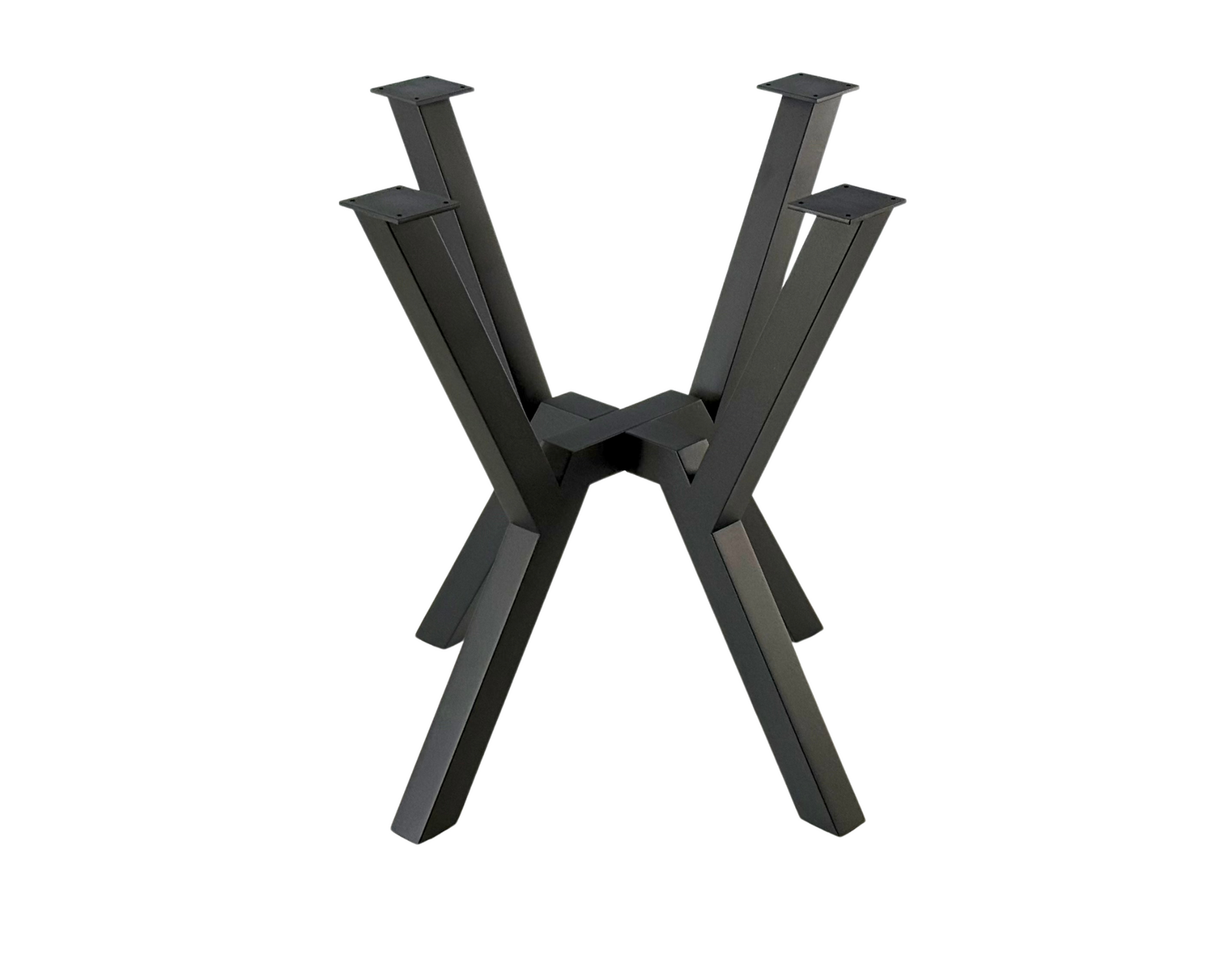 Front view with Industrial Spider-Style Steel Table Base - URBAN