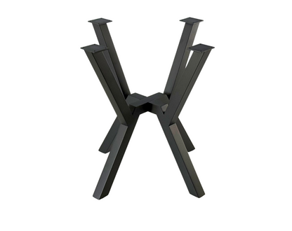 Front view with Industrial Spider-Style Steel Table Base - URBAN