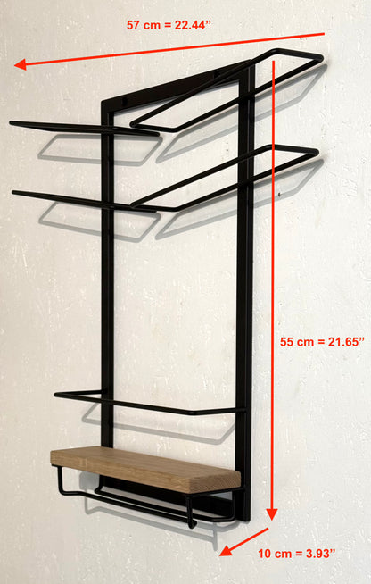 Wall-Mounted Metal Wine Rack - GRAPE