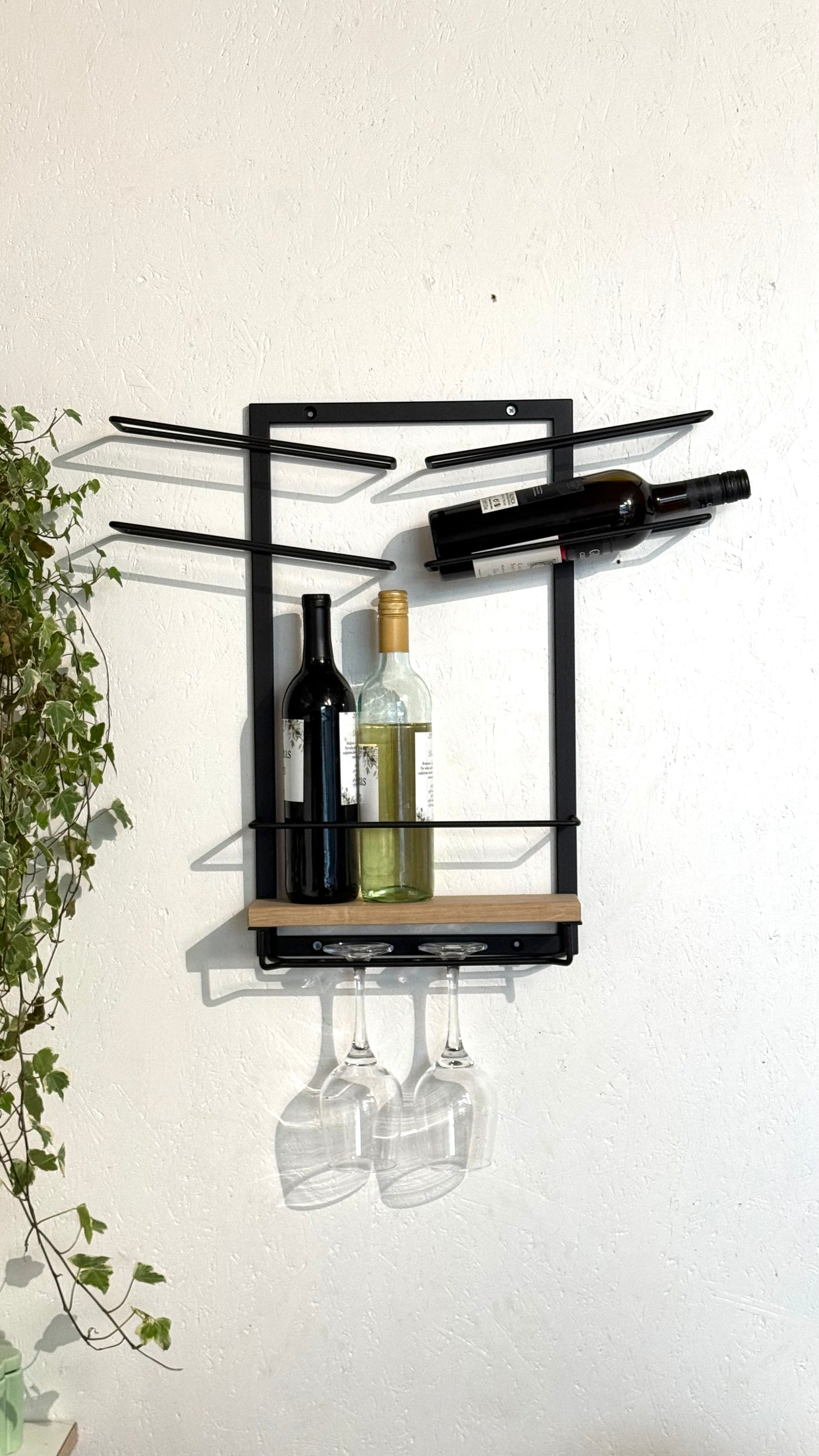 Wall-Mounted Metal Wine Rack - GRAPE