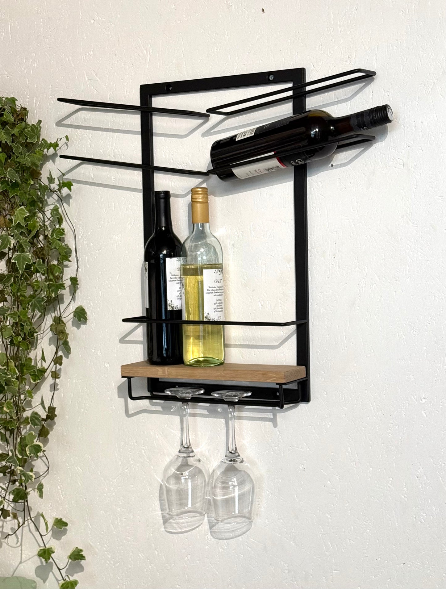 Wall-Mounted Metal Wine Rack - GRAPE