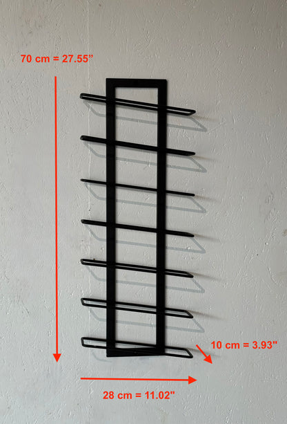 Modern Wall-Mounted Metal Wine Rack - 7 Bottle Holder