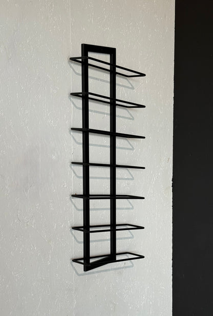 Modern Wall-Mounted Metal Wine Rack - 7 Bottle Holder
