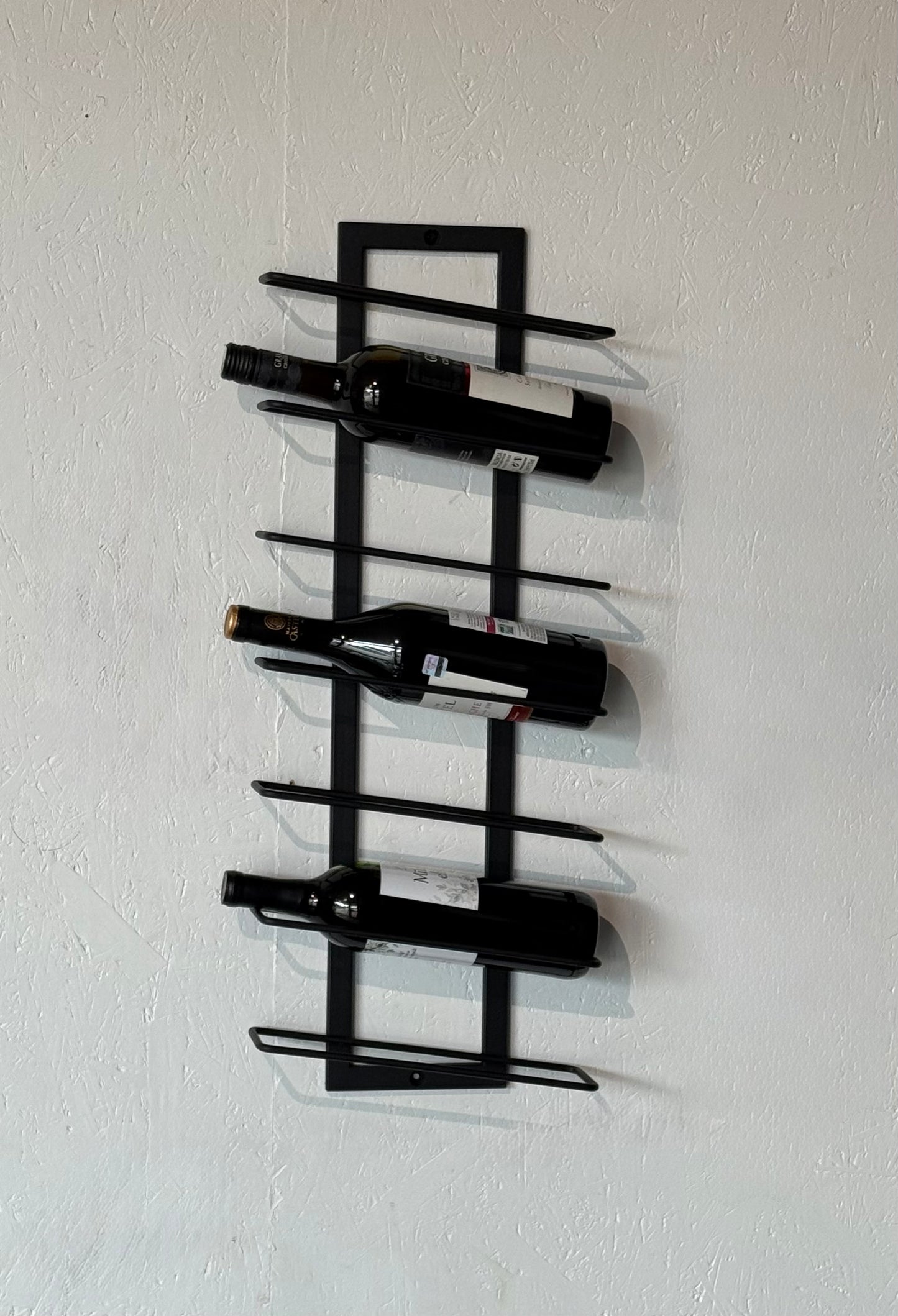 Modern Wall-Mounted Metal Wine Rack - 7 Bottle Holder