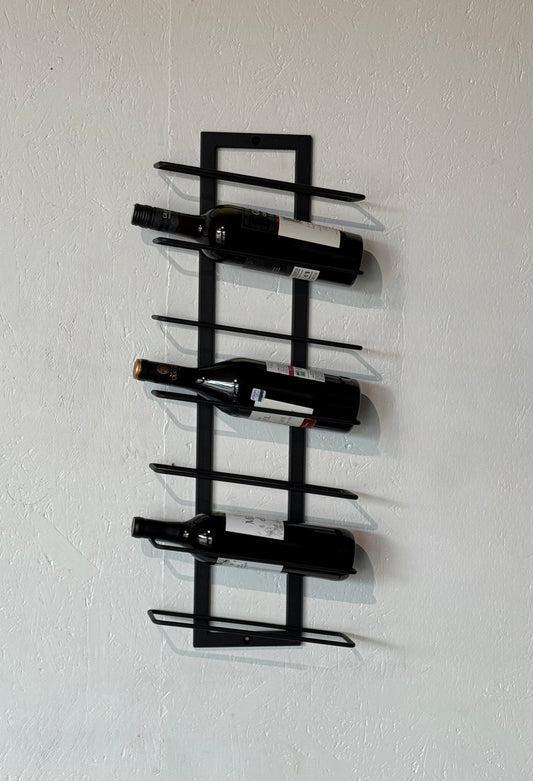 Modern Wall-Mounted Metal Wine Rack - 7 Bottle Holder