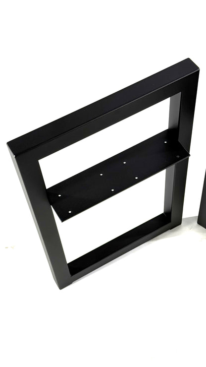 Top view with steel plate and holes for mounting screws of Metal Bench Legs - SQUARE