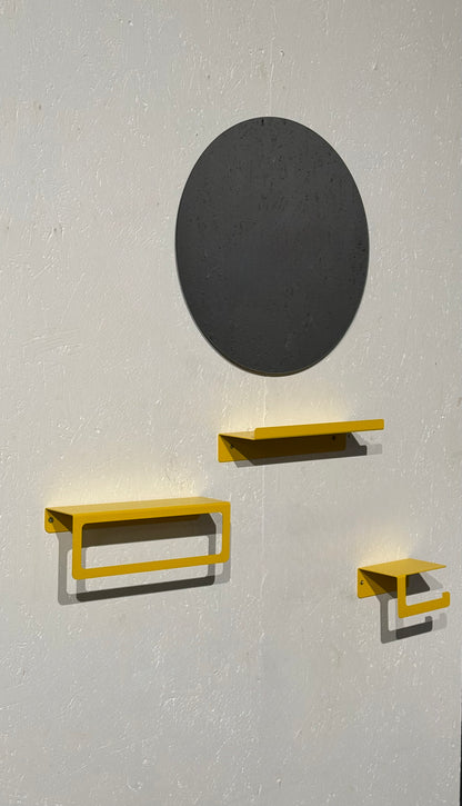 Modern Steel Wall Shelf Set with Towel Bar and Toilet Paper Holder