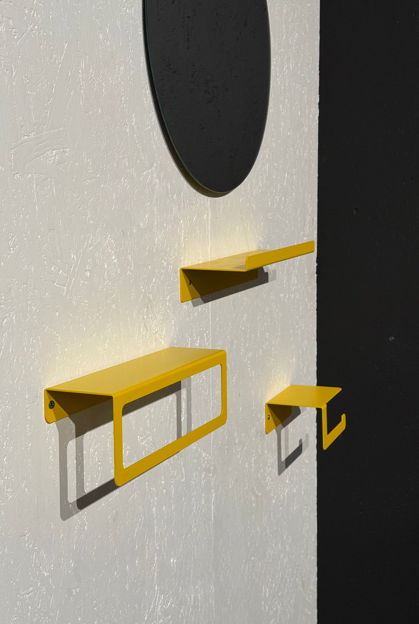 Modern Steel Wall Shelf Set with Towel Bar and Toilet Paper Holder