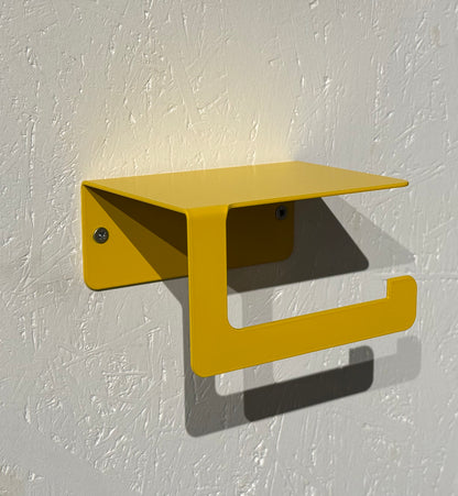 Modern Steel Wall Shelf Set with Towel Bar and Toilet Paper Holder