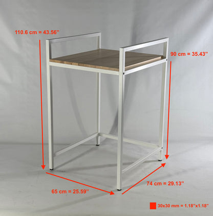 Front view with dimensions of Steel Stand for Washing Machine and Dryer - FRESH