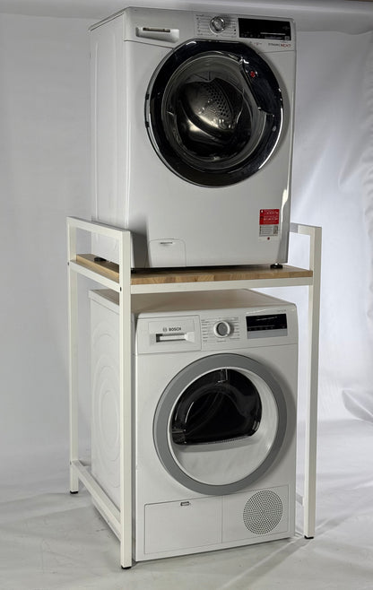 Front view with Washing Machine and Dryer of Steel Stand for Washing Machine and Dryer - FRESH