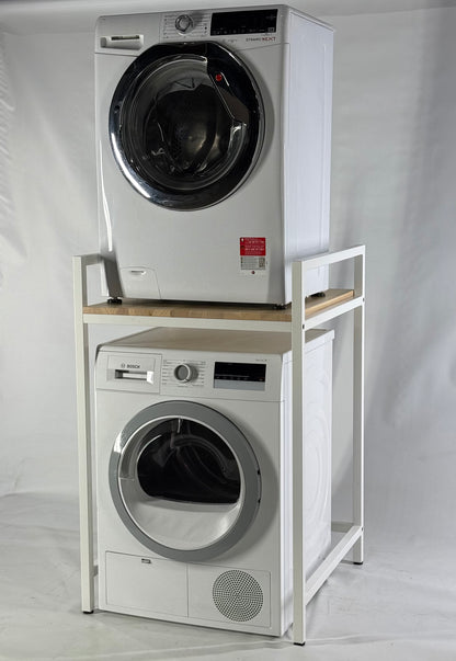 Side view with Washing Machine and Dryer of Steel Stand for Washing Machine and Dryer - FRESH