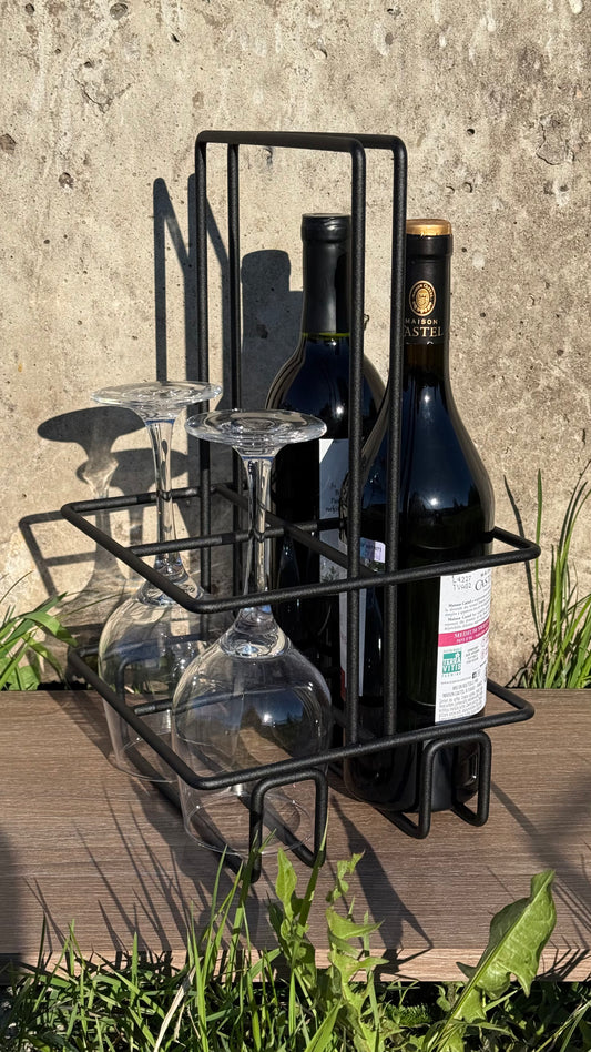 4-Bottle Metal Drink Carrier