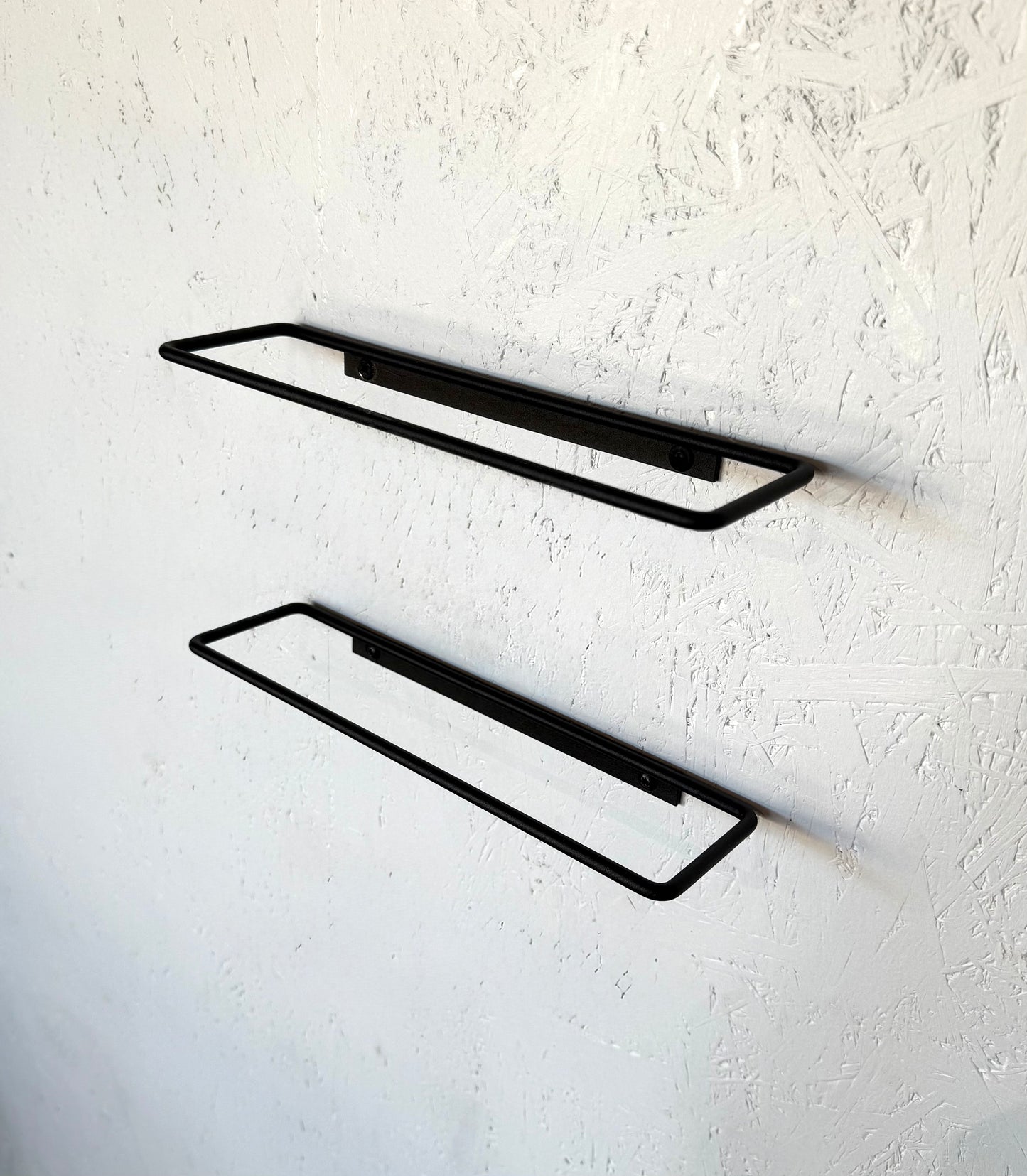 Front view of 2 Metal Wine Shelfs - SLIM
