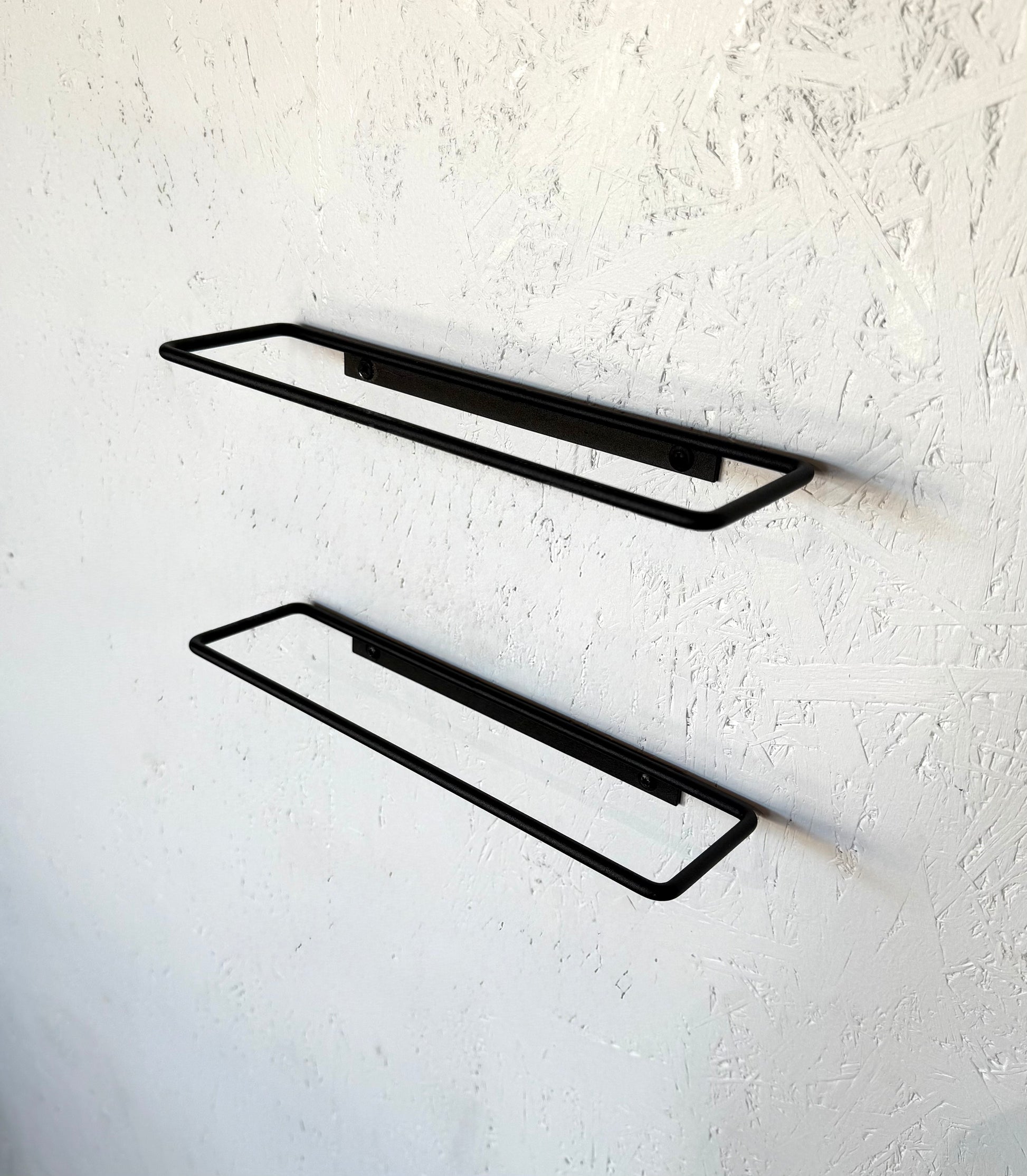 Front view of 2 Metal Wine Shelfs - SLIM